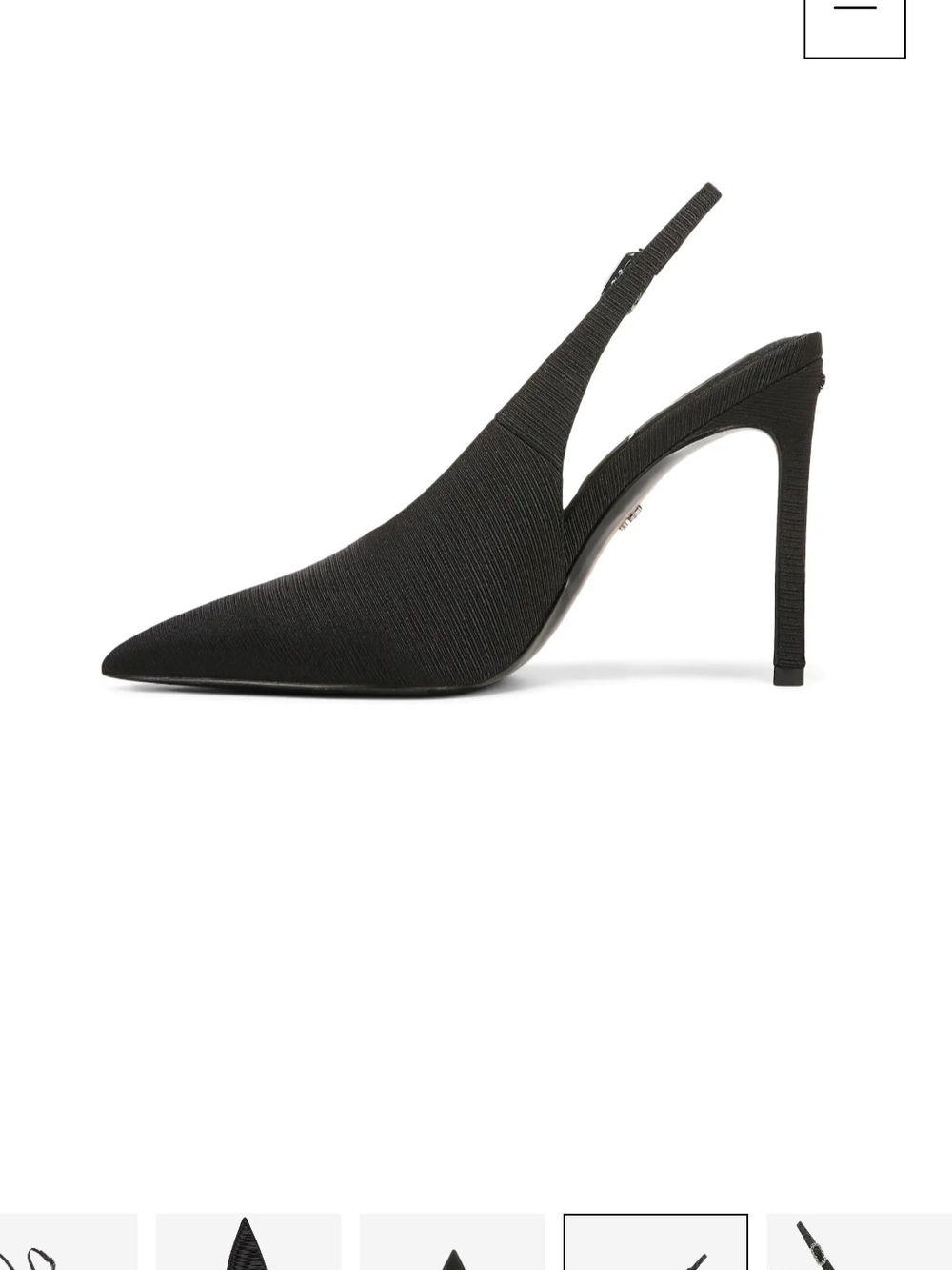 NIB Sam Edelman Black Slingback Pointed-Toe Stiletto Pumps. Size 7.5 - Picture 3 of 10
